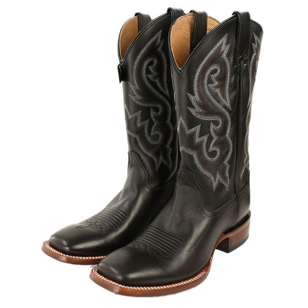 Cody James Black Leather Western Cowboy Stockman Boots Size 8.5 D